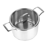 SOGA 28cm Stainless Steel Soup Pot Stock Cooking Stockpot Heavy Duty Thick Bottom with Glass Lid CASSEROLETRISPE28