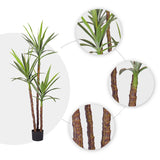 SOGA 150cm Artificial Natural Green Dracaena Yucca Tree Fake Tropical Indoor Plant Home Office Decor APLANTJL1503Q