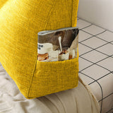 SOGA 2X 100cm Yellow Triangular Wedge Bed Pillow Headboard Backrest Bedside Tatami Cushion Home PILLOW3111X2