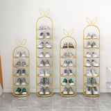 SOGA 2X 7 Tier Bunny Ears Shape Gold Plated Metal Shoe Organizer Space Saving Portable Footwear FPOTXJ0991X2