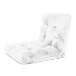 SOGA 2X Floor Recliner Folding Lounge Sofa Futon Couch Folding Chair Cushion White LOUNGECHAIRWHITEX2