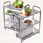 SOGA 4 Tier Stainless Steel Kitchen Dinning Food Cart Trolley Utility Size Square Large FOODCART1111-1