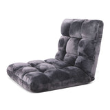 SOGA Floor Recliner Folding Lounge Sofa Futon Couch Folding Chair Cushion Grey LOUNGECHAIRGREY