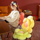 SOGA 2X Yellow Double Flower Shape Cushion Soft Bedside Floor Plush Pillow Home Decor SCUSHION003X2