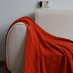 SOGA Red Diamond Pattern Knitted Throw Blanket Warm Cozy Woven Cover Couch Bed Sofa Home Decor with BLANKET905