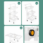 SOGA 2X 3 Tier Steel White Adjustable Kitchen Cart Multi-Functional Shelves Portable Storage KITCHENXY033X2