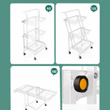 SOGA 2X 3 Tier Steel White Adjustable Kitchen Cart Multi-Functional Shelves Portable Storage KITCHENXY033X2