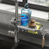 SOGA 2X Dark Grey Single Kitchen Sink Organiser Faucet Soap Sponge Caddy Rack Storage Drainer TAN1033X2