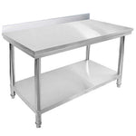 SOGA Commercial Catering Kitchen Stainless Steel Prep Work Bench Table with Back-splash 100*70*85cm WORKBENCHSS2002100CM