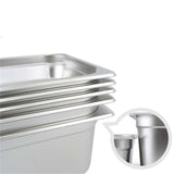 SOGA 12X Gastronorm GN Pan Full Size 1/1 GN Pan 20cm Deep Stainless Steel Tray With Lid GP5406WLIDX12