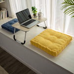 SOGA 2X Yellow Square Cushion Soft Leaning Plush Backrest Throw Seat Pillow Home Office Decor SQUARECU85X2