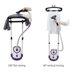 SOGA 2X Garment Steamer Vertical Twin Pole Clothes 1700ml 1800w Professional Steaming Kit Purple GARMENTSTEAMERTWINPOLEPURPLEX2