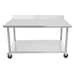 SOGA 80cm Commercial Catering Kitchen Stainless Steel Prep Work Bench Table with Backsplash and WORKBENCHSS800180CM