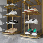 SOGA 2X 5 Tier Gold Plated Metal Shoe Organizer Space Saving Portable Footwear Storage Shelf FPOTXJ12X2