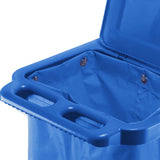 SOGA 2X 3 Tier Multifunction Janitor Cleaning Waste Cart Trolley and Waterproof Bag with Lid Blue FOODCART033GBLUEX2