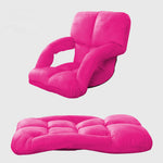 SOGA 4X Foldable Lounge Cushion Adjustable Floor Lazy Recliner Chair with Armrest Pink LOUNGEKIDPINKX4