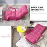 SOGA 2X Foldable Lounge Cushion Adjustable Floor Lazy Recliner Chair with Armrest Pink LOUNGEARMPINKX2