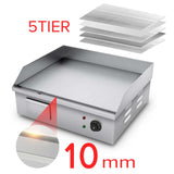 SOGA 2X Electric Stainless Steel Flat Griddle Grill BBQ Hot Plate 2200W GRIDDLE818-10X2