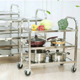 SOGA 3 Tier 75x40x83.5cm Stainless Steel Kitchen Dinning Food Cart Trolley Utility Size Small FOODCART1003