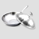 SOGA 2X 18/10 Stainless Steel Fry Pan 32cm Frying Pan Top Grade Cooking Skillet with Lid TRIFPI32X2