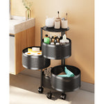 SOGA 4 Tier Steel Round Rotating Kitchen Cart Multi-Functional Shelves Portable Storage Organizer KITCHENXY016