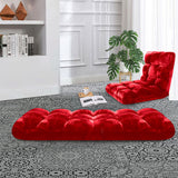 SOGA 4X Floor Recliner Folding Lounge Sofa Futon Couch Folding Chair Cushion Red LOUNGECHAIRREDX4