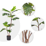 SOGA 4X 90cm 2-Trunk Artificial Natural Green Split-Leaf Philodendron Tree Fake Tropical Indoor APLANT90122QX4