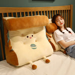 SOGA 2X Cute Face Toast Bread Wedge Cushion Stuffed Plush Cartoon Back Support Pillow Home Decor SCUSHION022X2