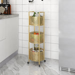 SOGA 2X 3 Tier Bathroom Shelf Multifunctional Storage Display Rack Organiser with wheels FPOTZWJ25X2