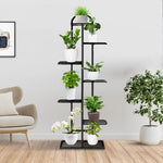 SOGA 2X 7 Tier 8 Pots Black Metal Plant Stand Flowerpot Display Shelf Rack Indoor Home Office Decor FPOTH05X2