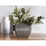 SOGA 27cm Rock Grey Square Resin Plant Flower Pot in Cement Pattern Planter Cachepot for Indoor Home FPOTF2711