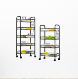 SOGA 5 Tier Steel Black Bee Mesh Kitchen Cart Multi-Functional Shelves Portable Storage Organizer KITCHENXY038