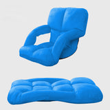 SOGA 4X Foldable Lounge Cushion Adjustable Floor Lazy Recliner Chair with Armrest Blue LOUNGEKIDBLUEX4