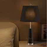 SOGA 4X 68cm Black Marble Bedside Desk Table Lamp Living Room Shade with Cone Shape Base TABLELAMPG68X4