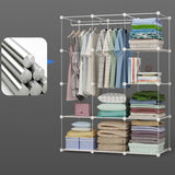 SOGA 10 Cubes White Portable Wardrobe Divide-Grid Modular Storage Organiser Foldable Closet with WROBE3520