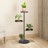 SOGA 2X 3 Tier Black Round Plant Stand Flowerpot Tray Display Living Room Balcony Metal Decorative FPOTH102X2