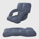 SOGA 4X Foldable Lounge Cushion Adjustable Floor Lazy Recliner Chair with Armrest Grey LOUNGEKIDGREYX4