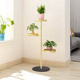 SOGA 2X 3 Tier Gold Round Plant Stand Flowerpot Tray Display Living Room Balcony Metal Decorative FPOTH103X2