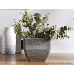 SOGA 2X 32cm Rock Grey Square Resin Plant Flower Pot in Cement Pattern Planter Cachepot for Indoor FPOTF3252X2