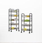 SOGA 2X 5 Tier Steel Black Bee Mesh Kitchen Cart Multi-Functional Shelves Portable Storage Organizer KITCHENXY038X2