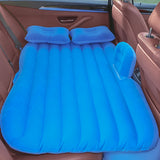 SOGA Blue Stripe Inflatable Car Mattress Portable Camping Rest Air Bed Travel Compact Sleeping Kit CARMAT004