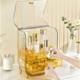 SOGA 3 Tier Golden Yellow Multifunctional Countertop Cosmetic Storage Makeup Perfume Skincare BATHC126