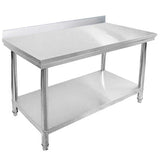 SOGA Commercial Catering Kitchen Stainless Steel Prep Work Bench Table with Back-splash 80*70*85cm WORKBENCHSS200180CM