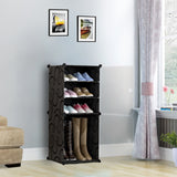 SOGA 2X 4 Tier Shoe Rack Organizer Sneaker Footwear Storage Stackable Stand Cabinet Portable SHOEBOX100X2