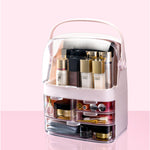 SOGA 3 Tier Pink Countertop Makeup Cosmetic Storage Organiser Skincare Holder Jewelry Storage Box BATHC104