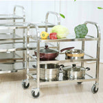 SOGA 3 Tier 85x45x90cm Stainless Steel Kitchen Dinning Food Cart Trolley Utility Size Medium FOODCART1002