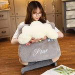 SOGA Grey Cute Star Cloud Cushion Soft Leaning Lumbar Wedge Pillow Bedside Plush Home Decor SCUSHION031