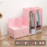 SOGA 10 Cubes Princess Design Portable Wardrobe Divide-Grid Modular Storage Organiser Foldable WROBE3524