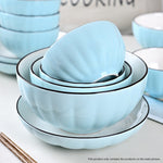 SOGA Blue Japanese Style Ceramic Dinnerware Crockery Soup Bowl Plate Server Kitchen Home Decor Set BOWLG305