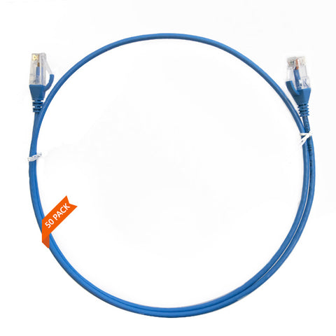 0.15m CAT6 Ultra Thin LSZH Ethernet Network Cable | 50 Pack Blue 004.004.0000.50PACK